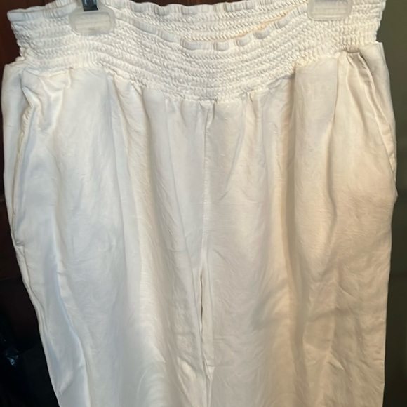 Target A New Day elastic waist white linen pants size Large - Picture 1 of 2
